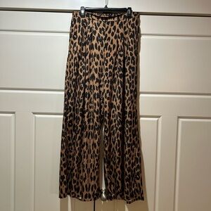 Leopard Print Wide-Leg Pants